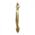 Gold drawer handle.