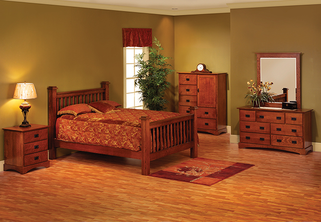 Old English Mission bedroom set collection.