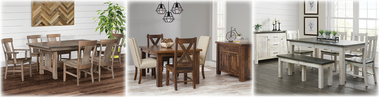 Amish Made, Solid Hardwood Dining Furniture, Trailway & Lancaster Legacy.